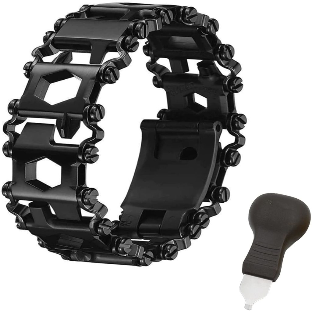 Multifunctional Bracelet 29 in 1 Stainless Steel Black Multifunctional Bracelet Portable Outdoor – brazalete multi funciones 29 en 1 de acero inoxidable